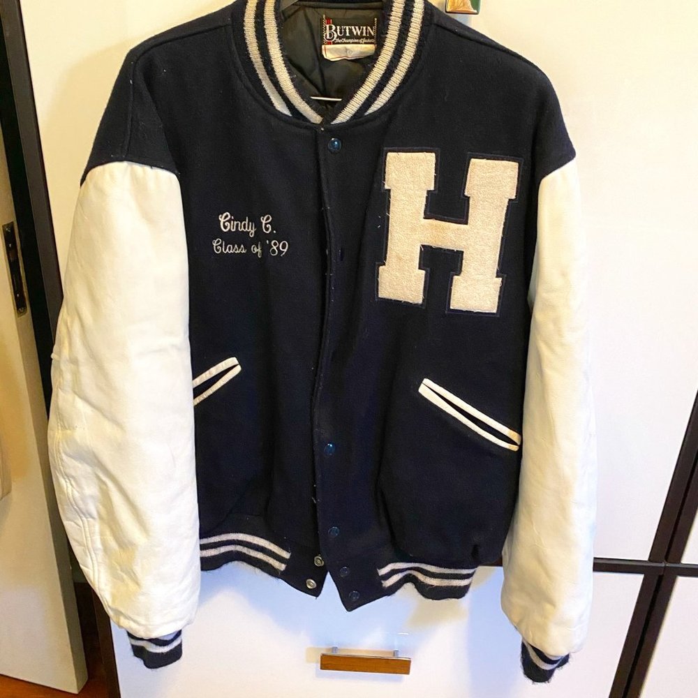 Old School Vintage Quilted “Letterman” Jacket Gem